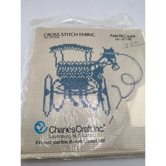 NEW All Cotton Cross Stitch Fabric Aida 14 Count 12” x 18” Cream - Picture 4 of 4